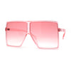 Pop Color Oceanic 80s Squared Rectangular Thin Plastic Oversize Sunglasses