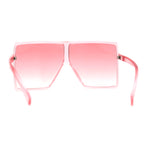 Pop Color Oceanic 80s Squared Rectangular Thin Plastic Oversize Sunglasses