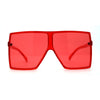 Pop Color Oceanic 80s Squared Rectangular Thin Plastic Oversize Sunglasses
