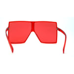 Pop Color Oceanic 80s Squared Rectangular Thin Plastic Oversize Sunglasses