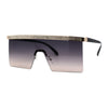 Rhinestone Jewel Brow Line High Temple Half Rim Flat Top Sunglasses