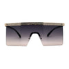 Rhinestone Jewel Brow Line High Temple Half Rim Flat Top Sunglasses