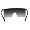 Rhinestone Jewel Brow Line High Temple Half Rim Flat Top Sunglasses