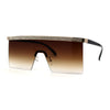 Rhinestone Jewel Brow Line High Temple Half Rim Flat Top Sunglasses