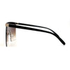 Rhinestone Jewel Brow Line High Temple Half Rim Flat Top Sunglasses