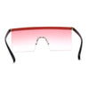 Rhinestone Jewel Brow Line High Temple Half Rim Flat Top Sunglasses