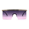 Rhinestone Jewel Brow Line High Temple Half Rim Flat Top Sunglasses