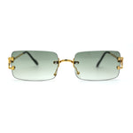Rimless Rectangular Luxe OG Mens 90s Rapper Sunglasses