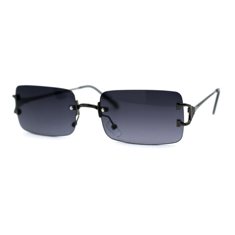 Rimless Rectangular Luxe OG Mens 90s Rapper Sunglasses – superawesome106