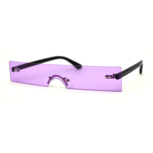 Retro 1990's Futuristic Eye Scanner Flat Color Tone Lens Sunglasses