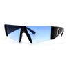 80s Sporty Block Lens Rimless Retro Sunglasses