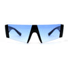 80s Sporty Block Lens Rimless Retro Sunglasses