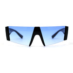 80s Sporty Block Lens Rimless Retro Sunglasses