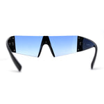 80s Sporty Block Lens Rimless Retro Sunglasses