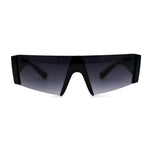 80s Sporty Block Lens Rimless Retro Sunglasses