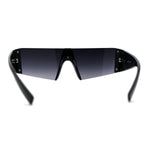 80s Sporty Block Lens Rimless Retro Sunglasses