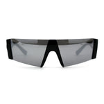 80s Sporty Block Lens Rimless Retro Sunglasses