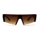 80s Sporty Block Lens Rimless Retro Sunglasses