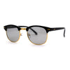 Polarized Light Grey Lens Mens Iconic Vintage Half Horn Rim Hipster Sunglasses