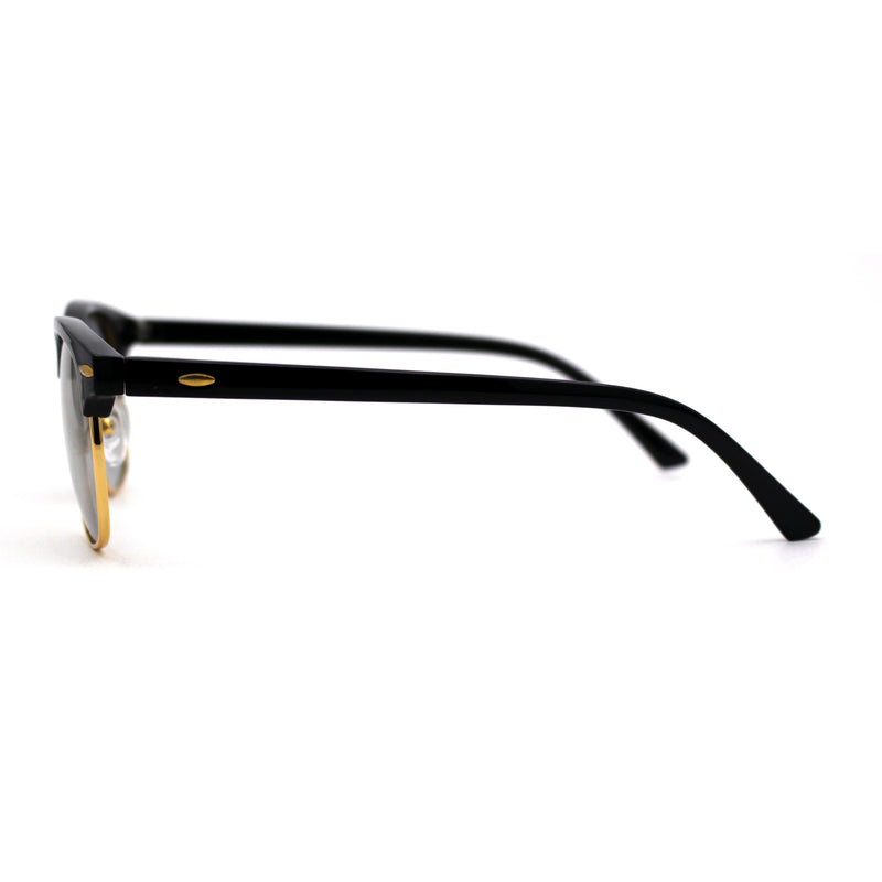 Polarized Light Grey Lens Mens Iconic Vintage Half Horn Rim Hipster Sunglasses