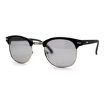 Polarized Light Grey Lens Mens Iconic Vintage Half Horn Rim Hipster Sunglasses