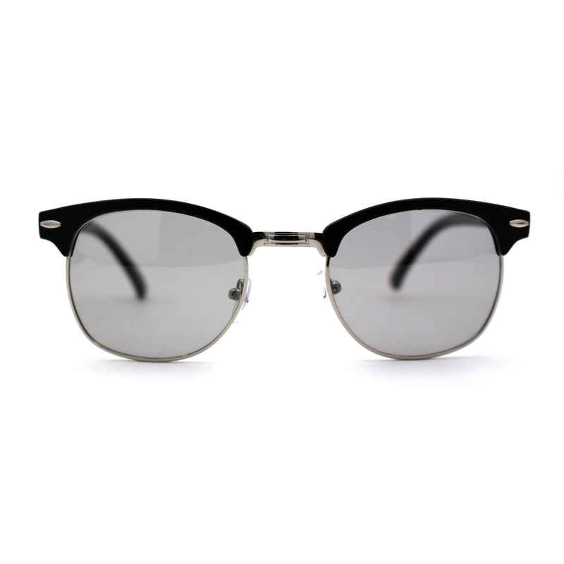 Polarized Light Grey Lens Mens Iconic Vintage Half Horn Rim Hipster Sunglasses