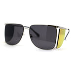 Mens Futuristic Robotic Racer Metal Side Visor Sunglasses