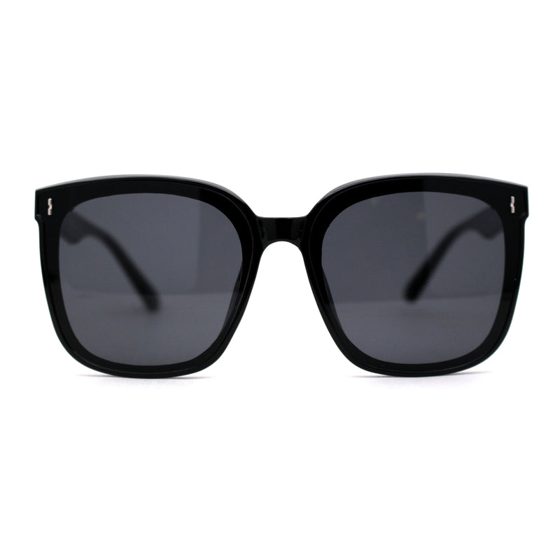 Large Inset Lens Horn Rim Plastic Hipster Sunglasses
