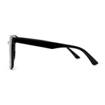 Large Inset Lens Horn Rim Plastic Hipster Sunglasses