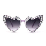 Womens Full Heavy Rhinestone Jewel Heart Shape Sunglasses