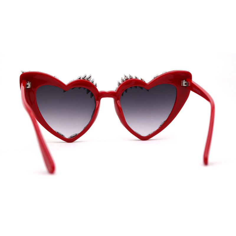 Womens Full Heavy Rhinestone Jewel Heart Shape Sunglasses
