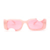 Avant Garde Hole Punch Cut Out Rectangle Sunglasses