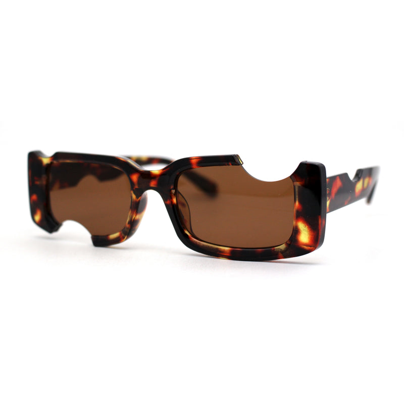 Avant Garde Hole Punch Cut Out Rectangle Sunglasses