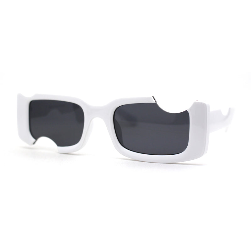 Avant Garde Hole Punch Cut Out Rectangle Sunglasses