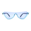 Womens Shield Cat Eye Gothic Exposed Top Sunglasses