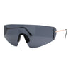 Retro Robotic Shield Rimless Sport Oversize Sunglasses