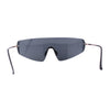 Retro Robotic Shield Rimless Sport Oversize Sunglasses