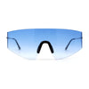 Retro Robotic Shield Rimless Sport Oversize Sunglasses