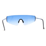 Retro Robotic Shield Rimless Sport Oversize Sunglasses