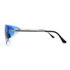 Retro Robotic Shield Rimless Sport Oversize Sunglasses