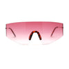 Retro Robotic Shield Rimless Sport Oversize Sunglasses