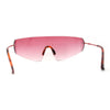 Retro Robotic Shield Rimless Sport Oversize Sunglasses