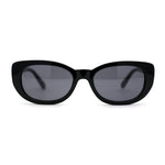 Womens Mod Oval Clout Style Plastic Sunglasses