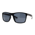 Mens Brushed Woodgrain Texture Plastic Rectangle Sport Sunglasses