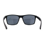 Mens Brushed Woodgrain Texture Plastic Rectangle Sport Sunglasses