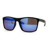 Mens Brushed Woodgrain Texture Plastic Rectangle Sport Sunglasses