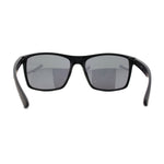 Mens Brushed Woodgrain Texture Plastic Rectangle Sport Sunglasses