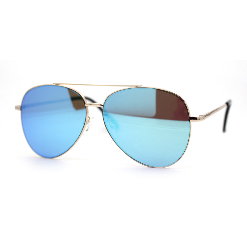 Iconic Officer Cop Sunglasses with Spectrum Color Mirror Lenses