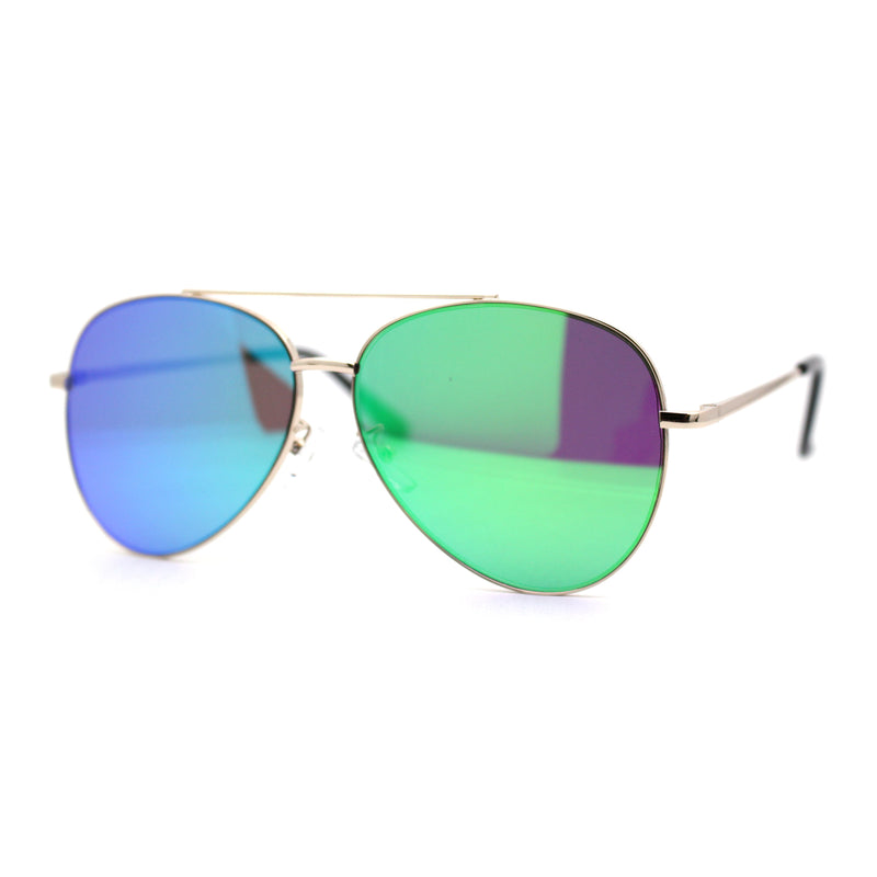 Iconic Officer Cop Sunglasses with Spectrum Color Mirror Lenses