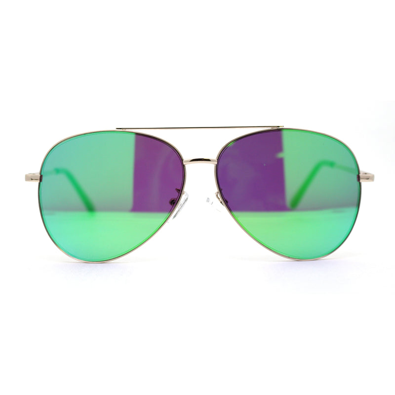 Iconic Officer Cop Sunglasses with Spectrum Color Mirror Lenses